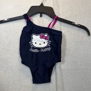 Hello Kitty Infant Swimsuit Navy Blue Large Logo Size 6-12 Months